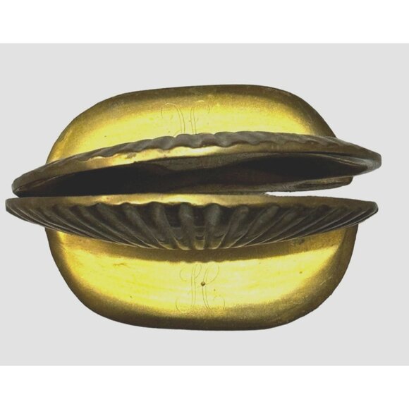 Vintage Solid Brass Shell Bookends Initial "H" - Picture 13 of 14